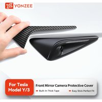 YZ für Tesla Model 3 Highland 2024 Model Y Juniper 2026 Carbon-Muster Seitenkamera-Abdeckung ABS-Blatt-Aufkleber Zubehör