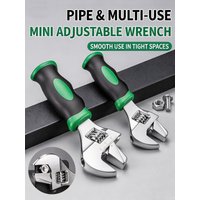 Short Handle Adjustable Wrench Mini Pipe Wrench Large Opening Universal Spanner Plumbing Bathroom Repair Hand Tool