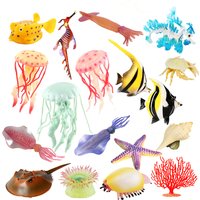 Figurines d'animaux marins en plastique : méduses, crevettes, anémones, étoiles de mer, trilobites - Jouets et jeux pour enfants