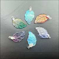 12 New Crystal Silver Plated Leaves Charms Leaves Bail Mixed 15x28mm