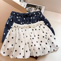 Women Lantern Shorts Skirts Lightweigh High Waist A-line Puffy Skirt Beach Korean Polka Dot Bloomer Skirts Lovely Bud Bottoms
