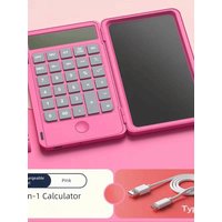 2in1 Scientific Calculator Large Screen Display Erasable Office LCD Drawing Pad Foldable Rechargeable Digital Writing Tablet