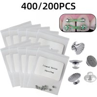 400/200PCS Dental Orthodontics Lingual Button Bottom Mesh Base Metal For Braces Ortodoncia Tool Round Type Dentistry Materials