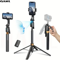 QAML 2025 NEW Q13 Aluminum Alloy Selfie Stick Tripod with 360° Face Recognition Follow Mode, Multi-Function Phone Holder with