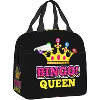 Bingo Queen Lunch Box Women Waterproof Thermal Cooler Food Insulated Lunch Bag Office Work Resuable Picnic Tote Bags