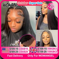 WowAngel Pre Cut Ultra Fitted 9x6 HD Lace Closure Glueless Wigs Ready To Wear Human Hair Wigs Straight Melt Skins For Women Wigs