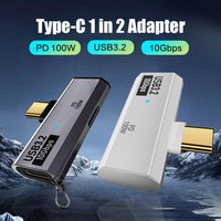 2in1 Type C USB 3.2 OTG Splitter PD 100W Fast Charging Adapter USB C Charger Adapter for Phone Tablet Macbook Hard Disk Earphone