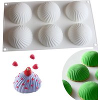 6 Cavity Spiral Shape Silicone Mold Semi Sphere Mousse Cake Baking Pan Chocolate Cheesecake Jelly Dessert Kitchen Bakeware Tools