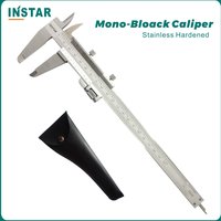 INSTAR Vernier Caliper Stainless Steel Mono-Bloack 150mm/6" DIN Standard 200mm/8" with Fine Adjustment 150x0.05mm