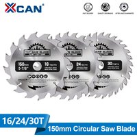 XCAN Wood Saw Blade Diameter 150mm 16 24 30 Teeth TCT Saw Disc Carbide Tipped Cutting Disc Circular Saw Blade