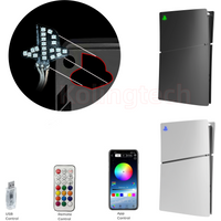 RGB Logo LED Light for PS5 Slim/Pro Console Illuminated LED Logo with Music Sync DIY Decoration for Playstation5 Slim/PS5 Pro