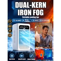 Rechargeable Mini Air Cooler Portable Mist Cooling Fan 500ml Tank 2 Speeds LED Display Timer Humidifier Desk Fan for Home Office