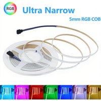 Ultra Thin 5mm RGB COB LED Strip 1m 2m 3m 4m 5m 12V 24V High Density Flexible COB Colorful Tape For Home Room Decor TV Backlight