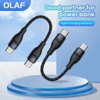 Olaf 25cm Short USB C Type C Cable Fast Charging Type C to Type C Data Cable For Power Bank Xiaomi Samsung Huawei Mobile phones