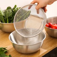 304 stainless steel drain basket Vegetable washing basin Basket rice washing artifact Fruit filter basin Strainer Kitchen items