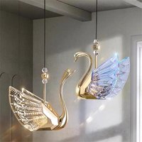 Nordic Creative Acrylic Swan LED Hanging Chandelier Study Bedroom Living Room Restaurant Pendant Lamps Bar Indoor Lighting Decor
