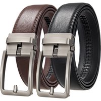 Herren-Ledergürtel, modisch, automatische Schnalle, Rindsleder, Herrengürtel, Luxus-Designer, Schwarz, Braun, 3,5 cm
