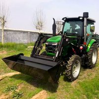 4x4 Compliant Small Tractor with Front Loader and Backhoe 50hp for Farm and Lawn Care
