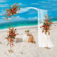 3x3M Metal Wedding Arch Frame 2* L-shaped Poles With Short Straight Poles Long Straight Pole & Bases Adjustable Design DIY