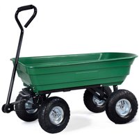 Dump Cart 75L 300 kg Wheelbarrow Tipping Trolley Utility Truck Trailer Green