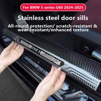 For BMW 5 series G60 2024-2025 car Threshold strips welcome steps guard platesStainless steel vehicle interior accessories