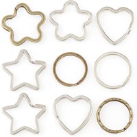 Cheaper Mix 10Pcs/Pack Round /Heart /Flower Keychains Metal Key Chain Ring Split Rings Unisex Keyring Keyfob Accessories DIY