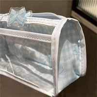 Pink Plaid Double-layer Transparent Pencil Case High-Value Student Large-Capacity Stationery Storage Bag Ins Style