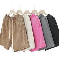 Washed Vintage Cotton Shorts 320G Heavyweight Five-Quarter Length Casual Men's Summer Leisure Pants Retro Style