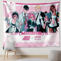 VIKAMA Alien Stage Maid Cafe Tapestry, Background Cloth, Anime Wall Cloth for Bedroom, Cute Room Decoration