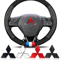 1pc ABS Car Steering Wheel Center Emblem Sticker Accessories For Mitsubishi ASX Lancer Pajero Outlander L200 Delica Eclipse
