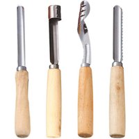 Corer Tool Kitchen Stainless Steel Pear Pitter Anti-Slip Manual Kitchen Corer with Wood Handle for Fruit Slicing Cooking Salad