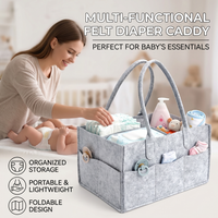 Portable Diaper Felt Storage Bag, Large Capacity Handbag, Baby Diaper Toy, Multi Compartment Outdoor Storage Bag