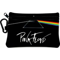 Band P-Pink Floyd White Oxford Cloth Zipper Coin Purse Lightweight Hanging Key Pouch Card Holder For Daily Use
