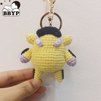 Handmade Crochet Cartoon Key Chain Poke Knitted Cartoon Anime Characters Doll Key Ring Pendant Schoolbag Keychain