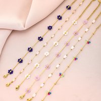 2025 Summer Cute Handmade Crystal Petal Bracelet High-End Colorful Glass Beads Stainless Steel Jewelry for Women