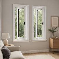 Large Heavy-duty Aluminum Alloy Frame Windows Windproof Fireproof with Modern Simple Design Casement Windows for House Villa