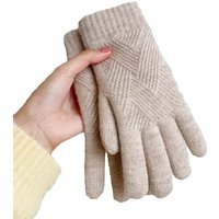 AliExpress LAOVCE Women Winter Thickening Cold-proof Outdoor Cycling Warm Touch Screen Knitted Woolen Gloves Fashion Solid Color Student