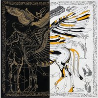 130cm 100% Silk Scarf Brand Square Scarf Fashion Design Pegasus Women Shawl Bandana Kerchief Scarves For Ladies