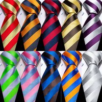 Fashion Stripe Men Tie Red Gold Handkerchief Cufflink Set Exquisite Neckties Groom Wedding Gift Designer Barry.Wang 6362