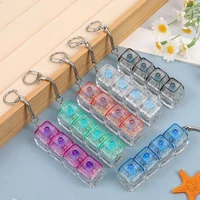 2026 New LED Keyboard Keychain Fidget Toy Crystal Clicker Light Up Sensory Toy Portable Stress Relief Anti-Anxiety Fidget Gadget