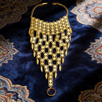 Fashionable Hollow Pattern Hand Back Chain Retro Tassel Fingerless Bracelet for Evening Dresses And Parties Stylish Accessory