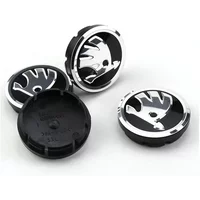4PCS Car Wheel Center Hub Caps Tire Decoration For Skoda Logo Rapid Kodiaq Fabia Karoq Laura Superb VRS Yeti Octavia Scala