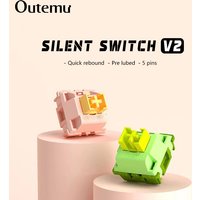 Outemu Silent Peach V2 Switch Lubed Silent Lemon V2 Switches Mechanical Keyboard Linear Tactile 5Pin Paragraph Axis Hot swap DIY