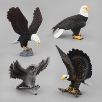 Simulated Animals Model Creative Design Realistic Birds Action Figures White Headed Eagle Owl Decoration Toys For Christmas Gift