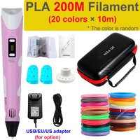 3D Printing Pen Children 3D Pen DIY Drawing Pens PLA Filament Birthday Christmas Boys Girls Gift For Kids With Travel Case