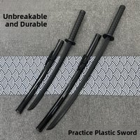 Toy Samurai Blade Plastic Rubber Sword Realistic Cold Steel Training Exercise Japanese Chinese Martial Arts Fitness Sword