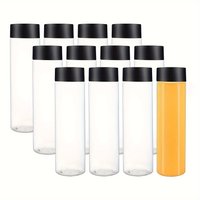12pcs Portable Plastic Fruit Juice Bottle , Clear Bulk Container For Indoor/Outdoor, Camping Drink For Fridge Bar Supplies