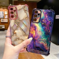 Compatiable with Samsung Galaxy A17 A07 A15 A05 A35 A55 A14 A34 A56 A36 A06 A16 Marble Clear Plating Case Anti Drop Cover Diandu