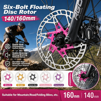 RGO Ultralight Floating 6-Bolt Disc Rotor 140/160mm, Brake Disc for Road Bike, Fit Brompton DAHON Java Neo