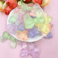 20Pcs/bag 24mm*34mm Sparkling Acrylic Transparent Big Bow Beads Material DIY Bracelet Necklace Hair Pendants Accessories